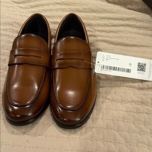 Azazie Rich Brown Leather Loafers Brand new with tags!